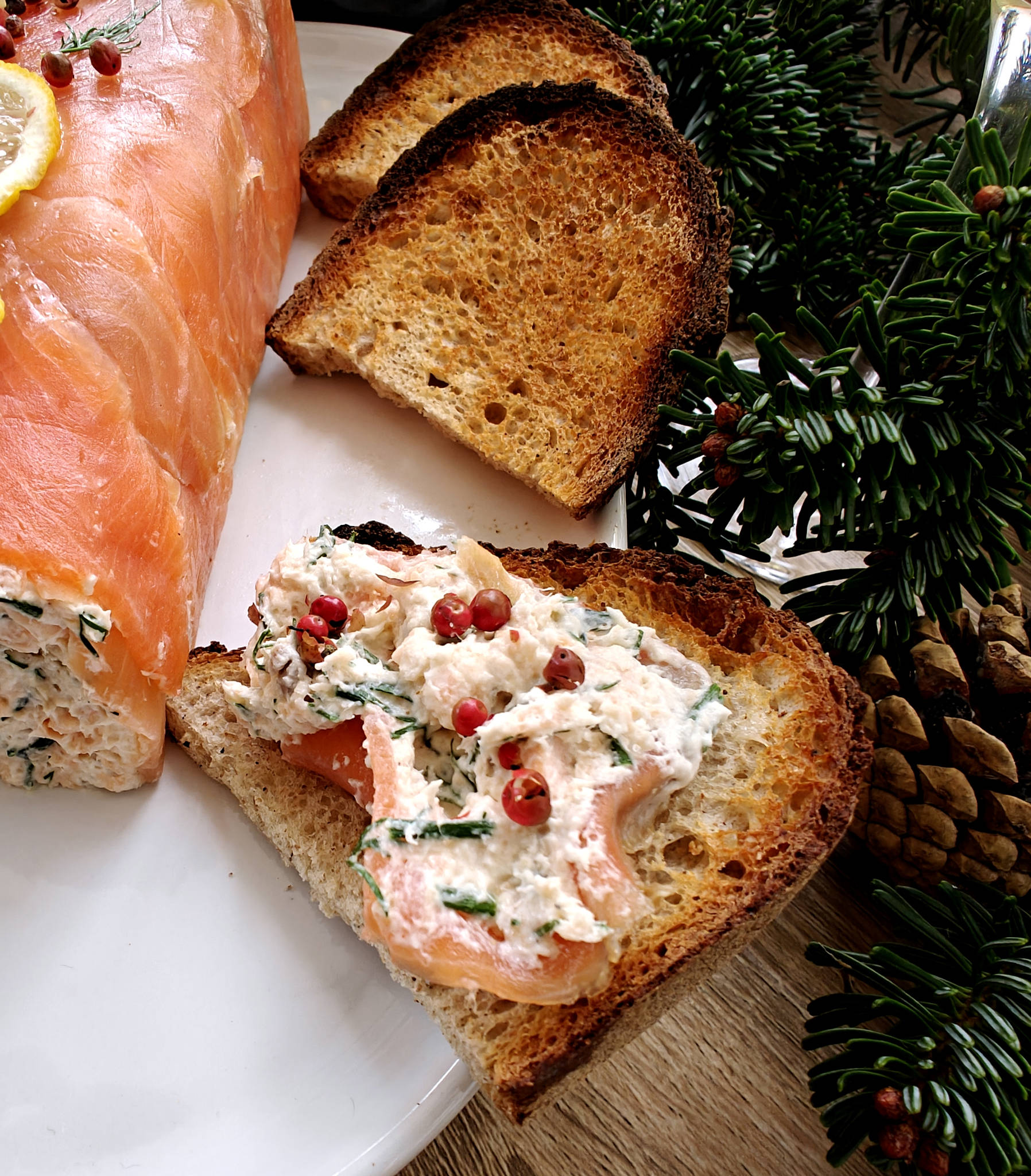 Terrine aux deux saumons, Château Couhins-Lurton blanc 2017